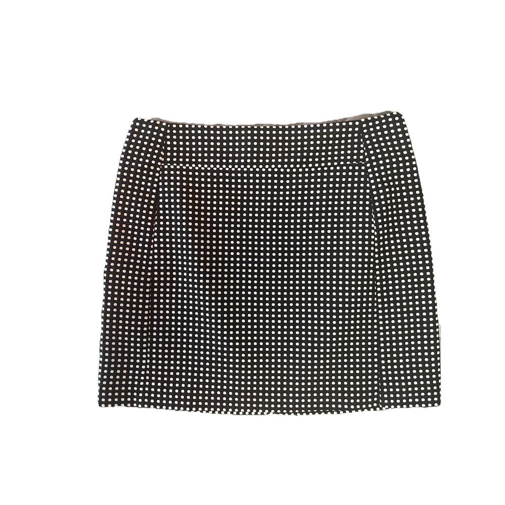 Ann Taylor Loft Skirt Womens Size 14 Black White Polka Dot Pencil Rear Zip
